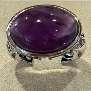 David Sigal Amethyst Sterling Silver Cocktail Ring